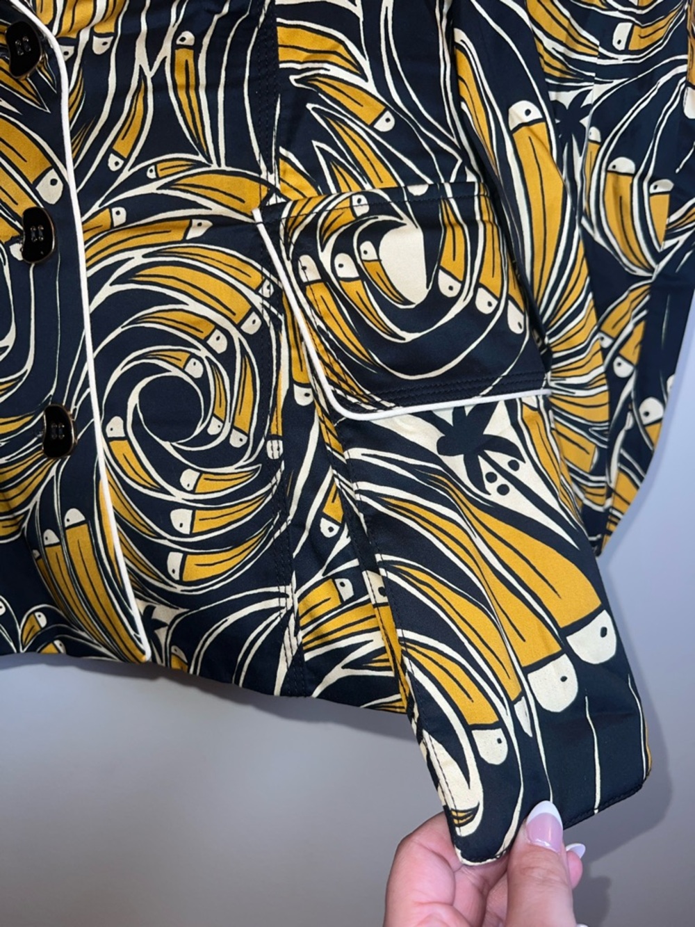 Farm Rio Toucan‎ Spirals Blazer NWT Off White Tropical Print Jacket S - Picture 10 of 16